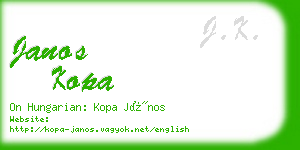 janos kopa business card